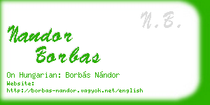 nandor borbas business card
