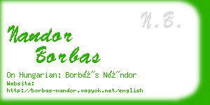 nandor borbas business card